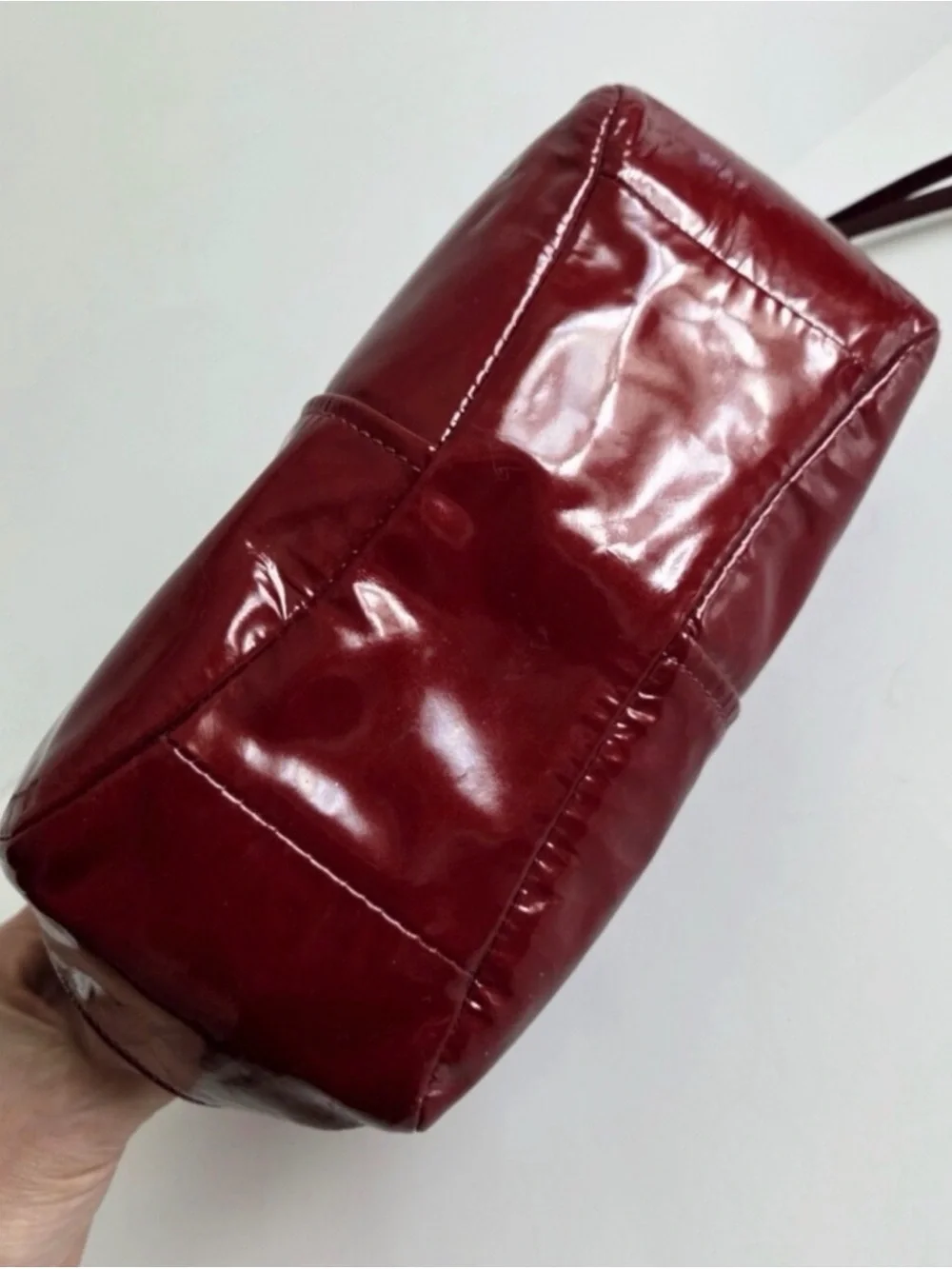 Coach Chelsea Candy Apple Red Patent Leather Satchel Turnlock & Zip Closure